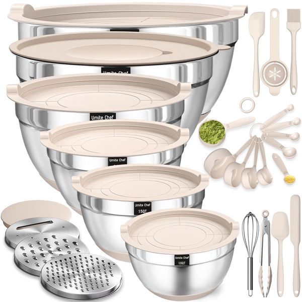 26-Piece Stainless Steel Mixing Bowl Set