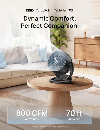 Table fan in use